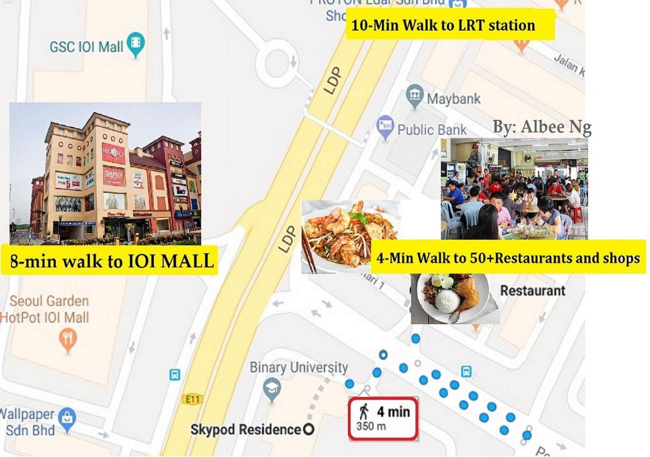 Puchong Skypod Residence, 1-5 Pax With Balcony Unit, Walking Distance To Ioi Mall, 10Min Drive To Sunway Exterior photo